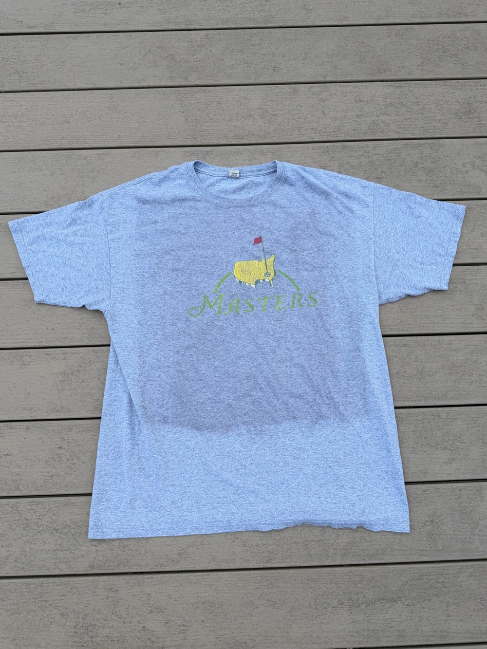 Masters Golf Tournament Augusta Gray Short Sleeve T-Shirt Size XL Big Graphic